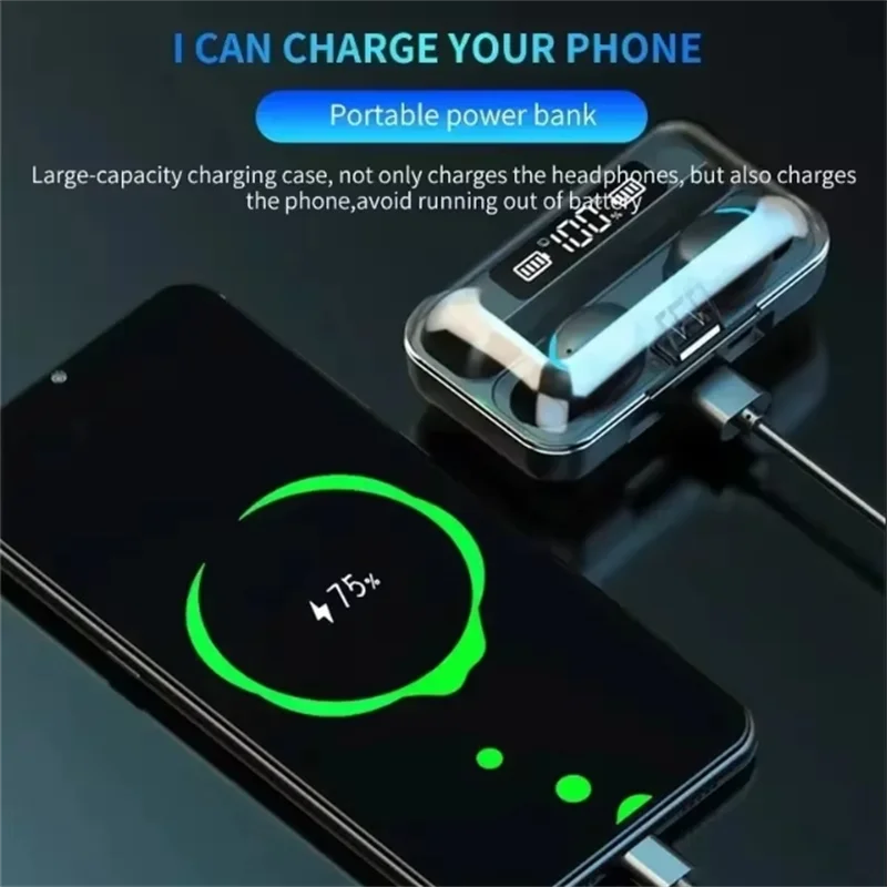 Nuevos auriculares Bluetooth F9 9D estéreo de graves altos auriculares deportivos manos libres Control táctil Tws auriculares inalámbricos auriculares impermeables