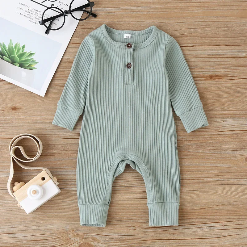 ฤดูใบไม้ร่วงทารกแรกเกิดเด็กทารกเด็กหญิงRomper Playsuit Overallsผ้าฝ้ายแขนยาวชุดเด็กทารกเสื้อผ้าทารกแรกเกิด