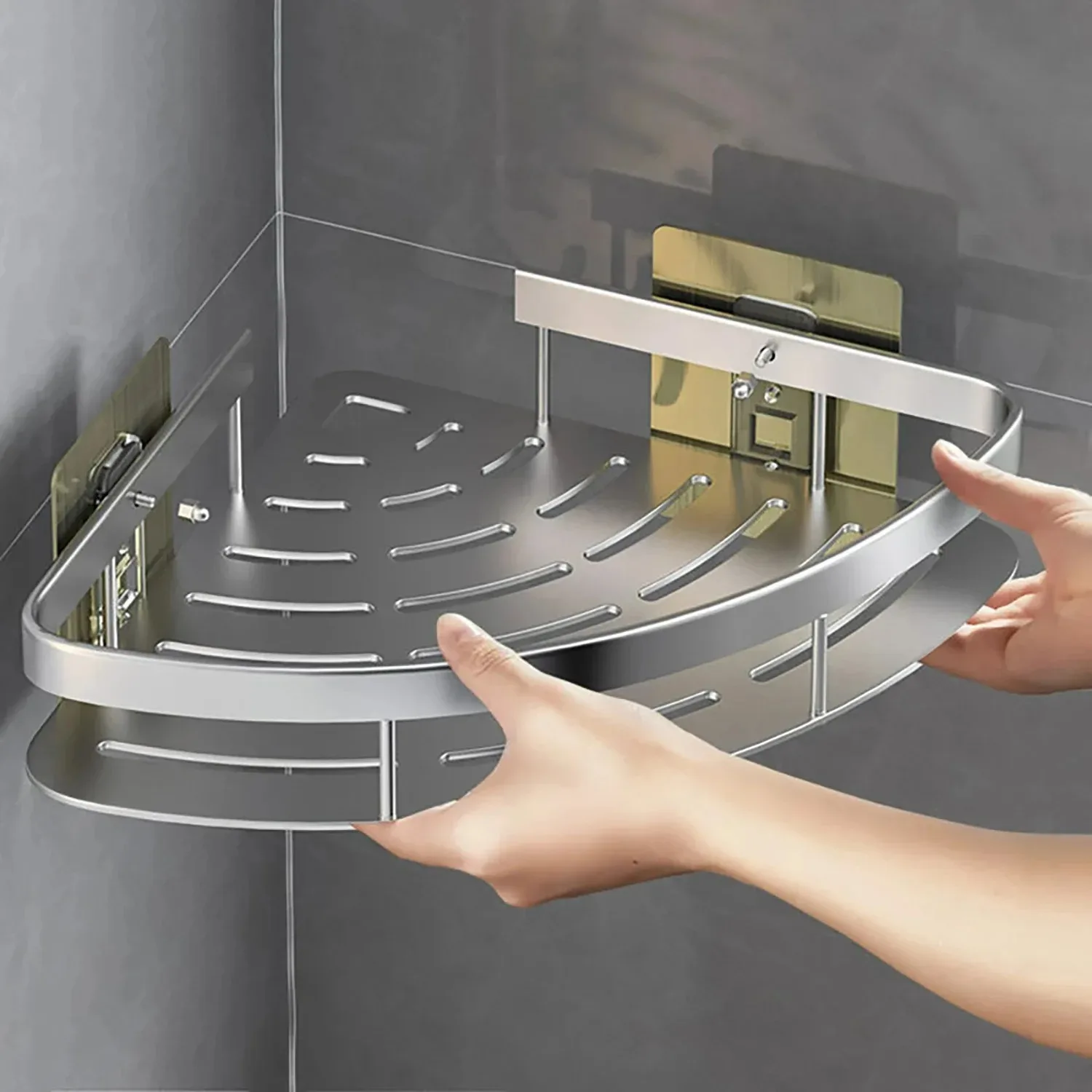 Wand Dusche Shampoo Rack Bohrer Kostenloser Rack Stativ Hohe Qualität Wand Montiert Rechteckigen Rack Badezimmer Lagerung Rack Handtuch Rack