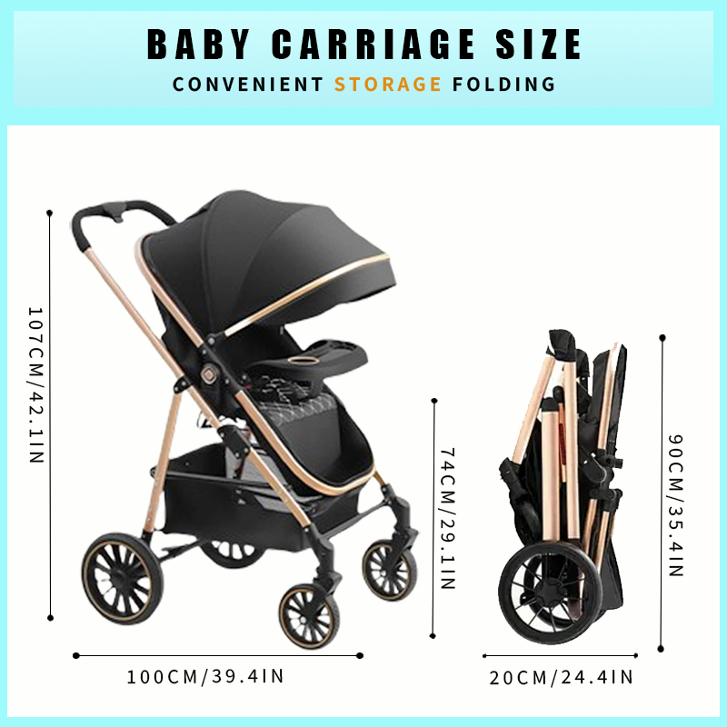 3 1 luxury stroller for baby, new, Portable, Travelling, foldable, aluminum frame, newborn
