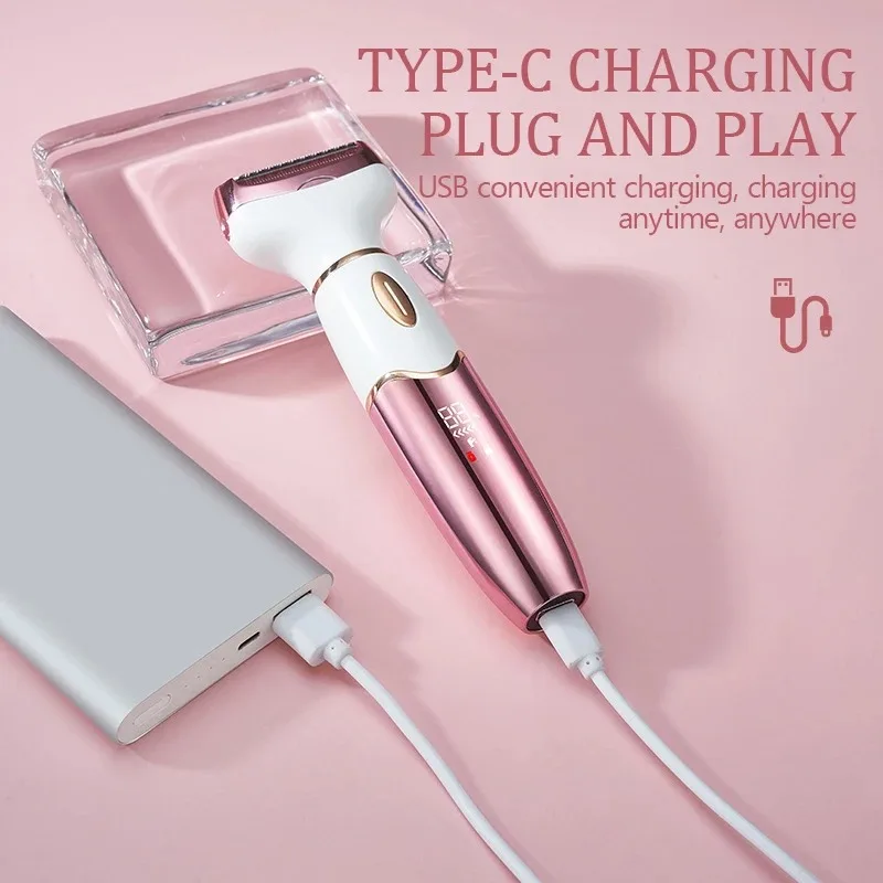Epilatori elettrici 4 in 1 da donna Tagliacapelli per ascelle, bikini, braccia, gambe, viso e barba Epilatore portatile e indolore