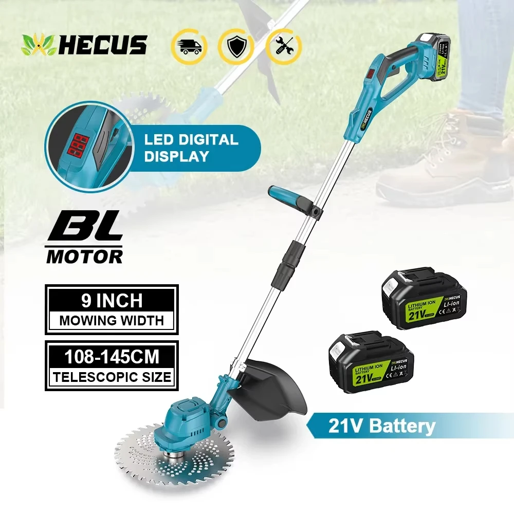 Gisha Brushless Tosaerba Elettrico 9 Pollici Cordless Garden Tagliaerba Lunghezza Regolabile Strumento di Taglio Per Makita 18V Batteria Spille