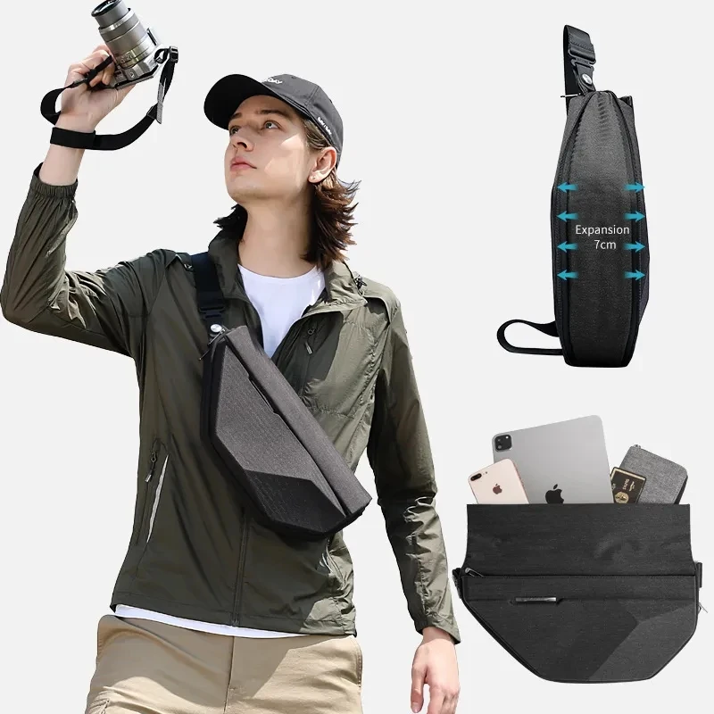 Bange-男性用盗難防止クロスボディバッグ,多機能,ハードショルダーストラップ,トラベルバッグ,iPad, 7.9インチ