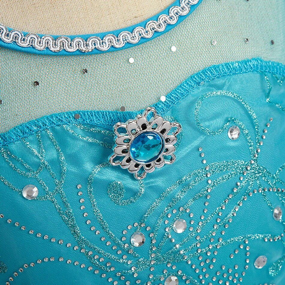 Halloween elsa vestido para meninas crianças festa princesa traje crianças disfarce com manto longo menina neve rainha carnaval roupas