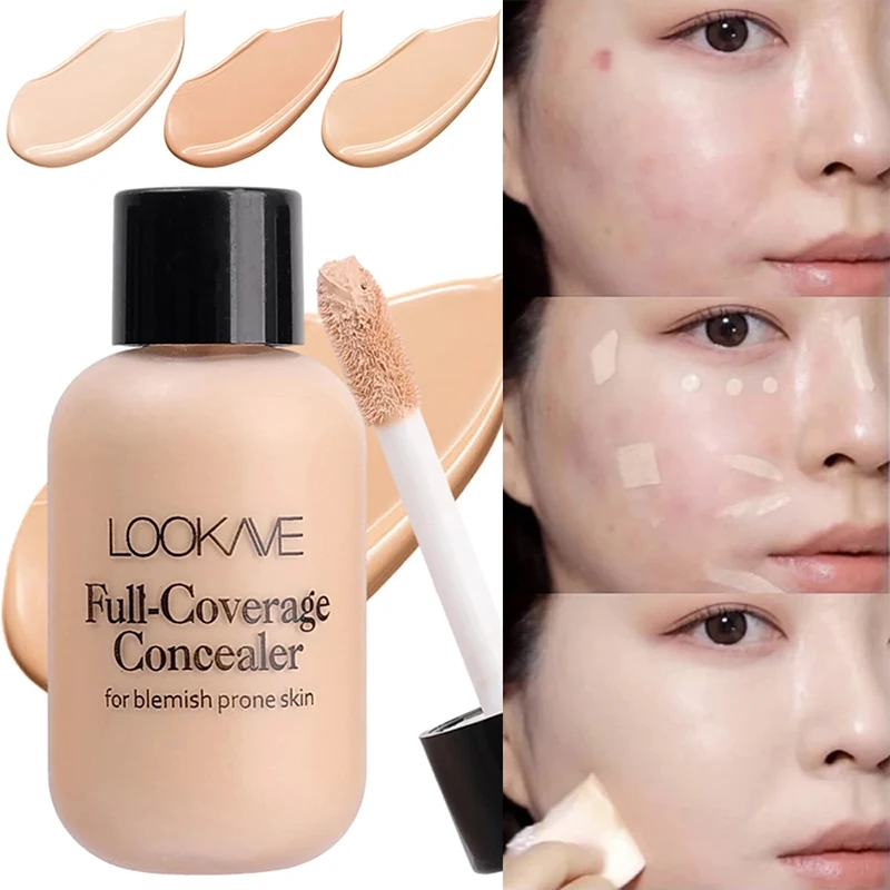 Crema correctora líquida de cobertura completa, maquillaje Invisible de 12ml, crema para ojeras, Base facial, Base de maquillaje resistente al agua, cosméticos