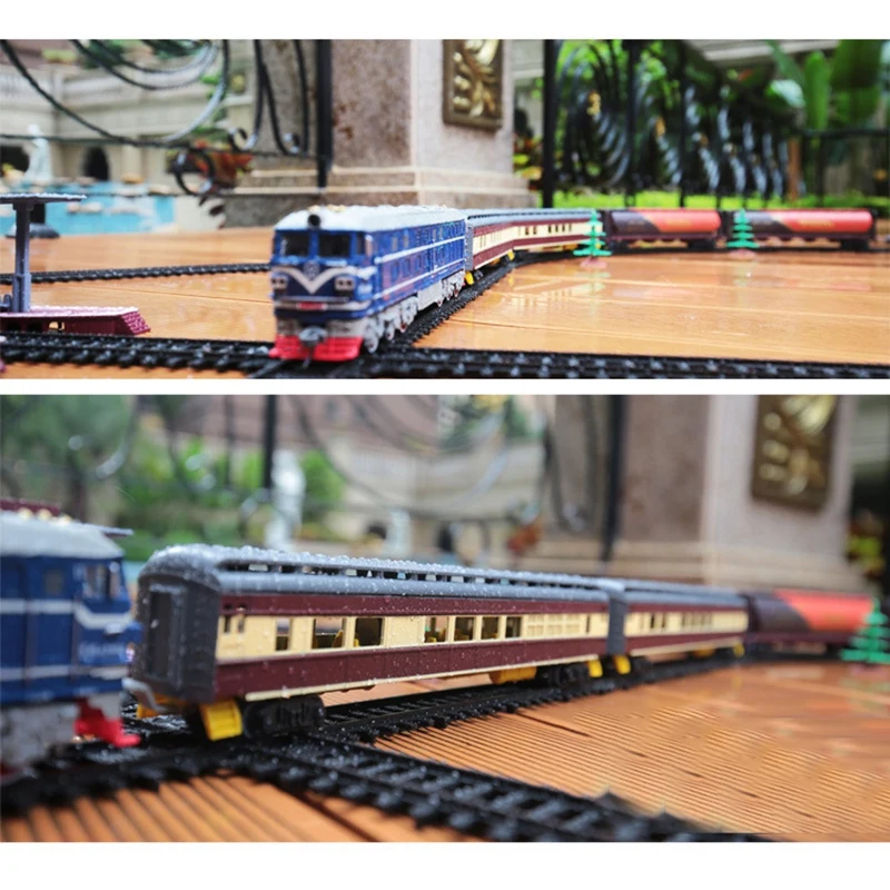 AM-Mainan Model Lokomotif Bomasi Internal Campuran 1:87 Simulasi Anak-anak Mainan Kereta Acousto-optik untuk Hadiah Anak-anak (A)