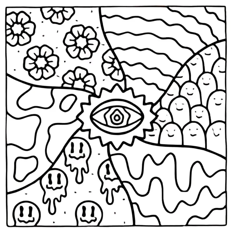 Trippy & Groovy Coloring Book for Youngsters – 24 Pages of Psychedelic Animal Sketches, Creative Painting & Relaxing Art Relax