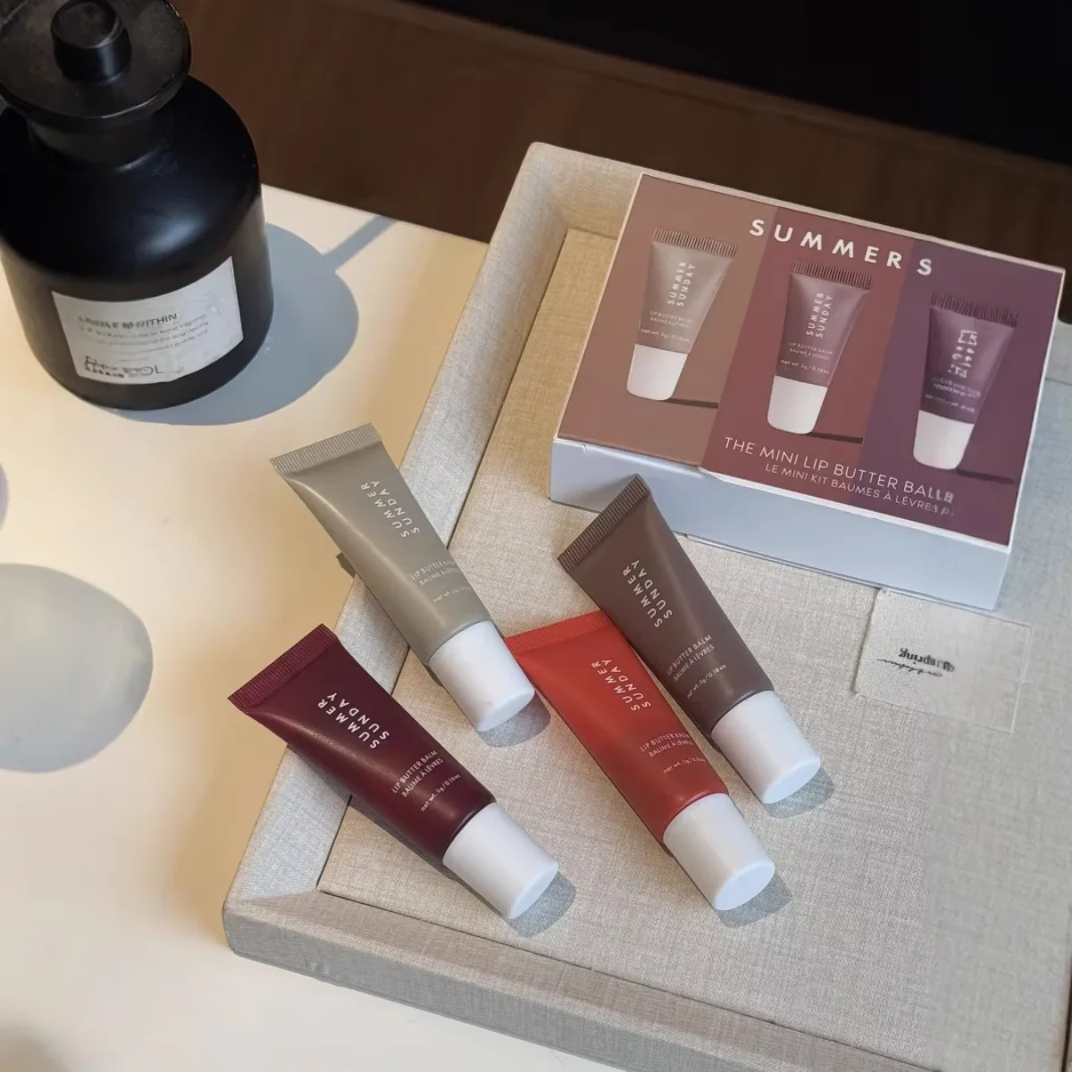 Juego de Mini bálsamo labial para fríos de verano, 4 Uds., hidratante, vainilla, Beige, azúcar marrón, maquillaje, Kit de regalo para envío rápido