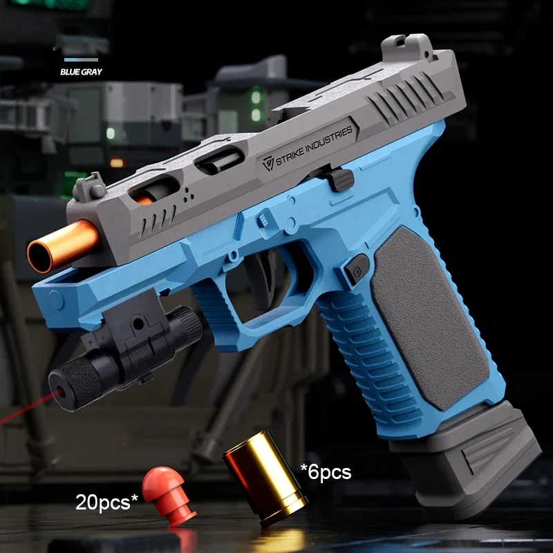 G17 Pistola Shell Lancio a fuoco continuo Blowback Pistola a proiettile morbido Vuota regalo di compleanno da appendere