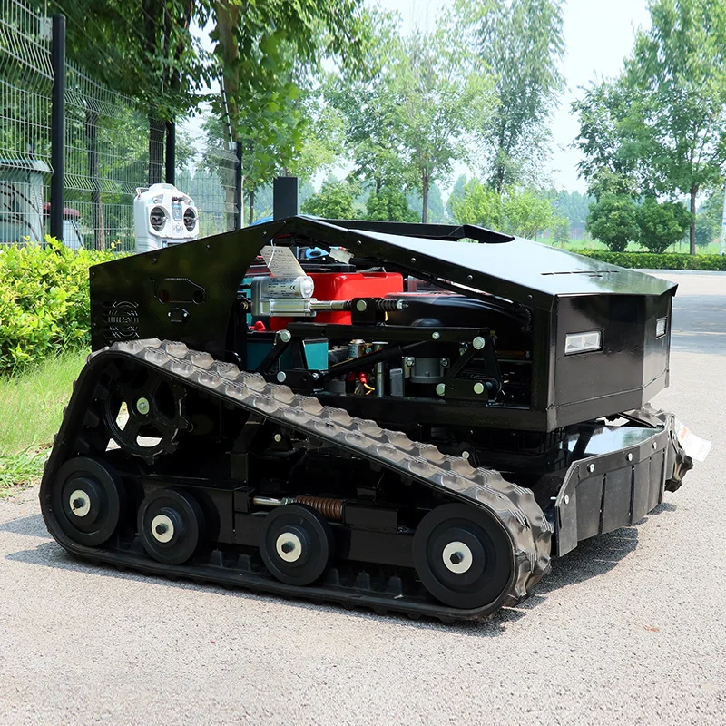 Maßgeschneiderte Raupengras-Schneidemaschine von höchster Qualität. Raupen-Rasenmäher im neuen Design