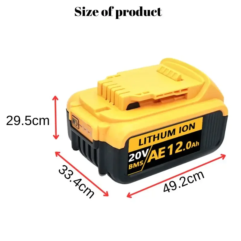 DCB200 20 В 12,0 Ач сменный литиевый аккумулятор для Dewalt 18 В DCB184 DCB200 DCB182 DCB180 DCB181 DCB182 DCB201 DCB206