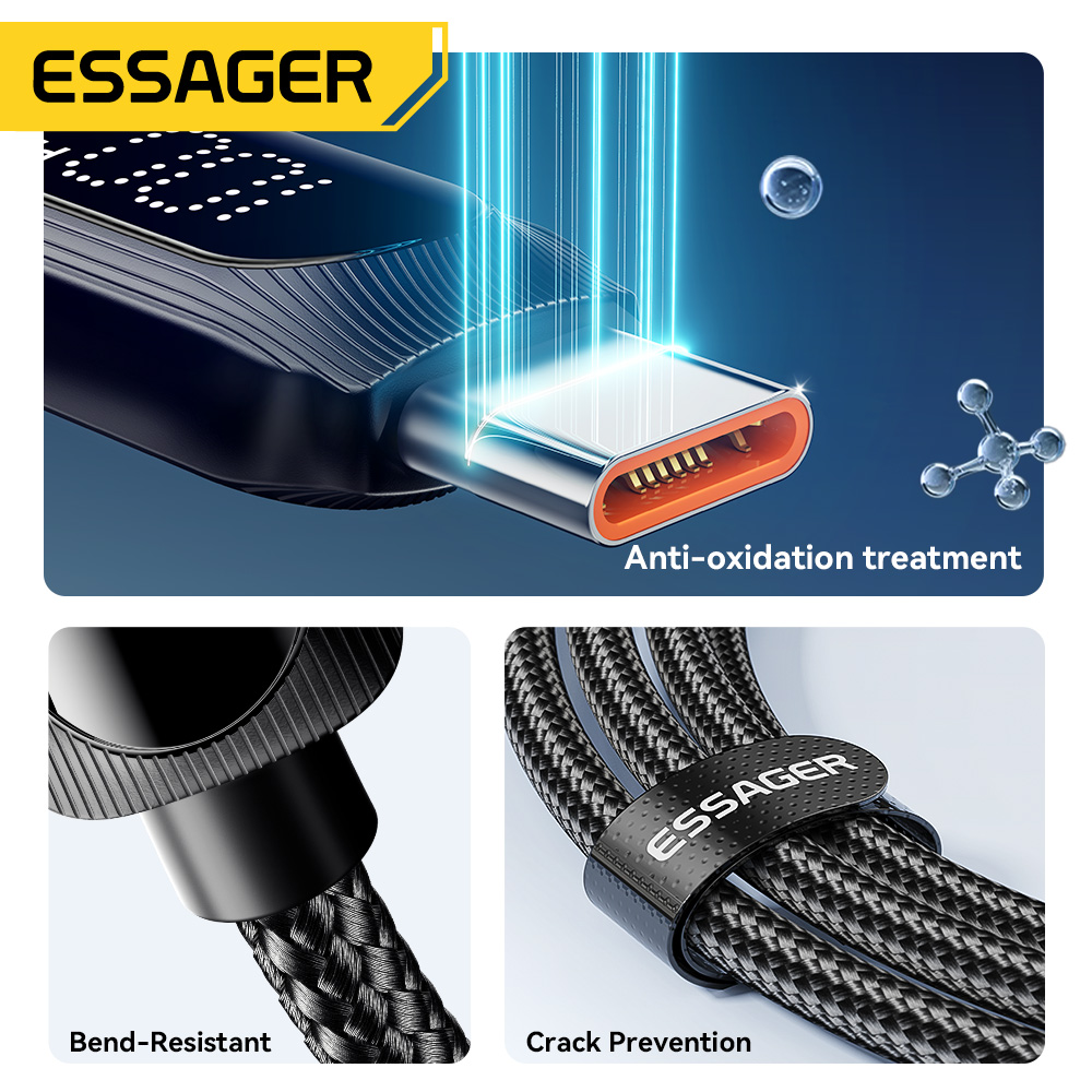 Essager 100 W USB Typ C auf USB C Kabel für Xiaomi Samsung PD 5A Schnellladekabel für MacBook iPad Pro Tablet Laptop Kabel