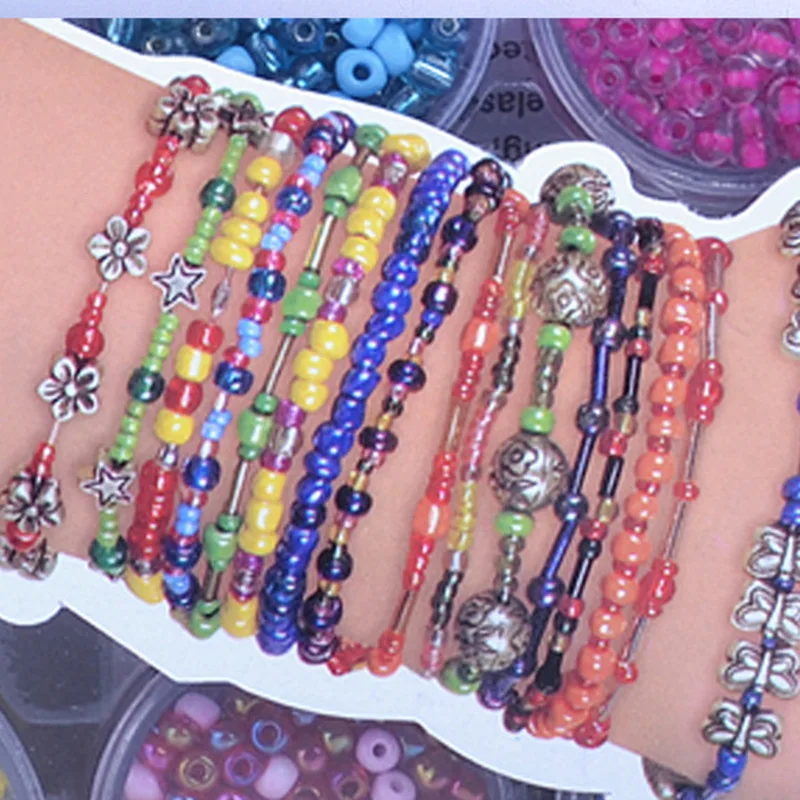 สาว DIY สร้อยข้อมือทําชุดเครื่องประดับทําชุดศิลปะสําหรับเด็กมิตรภาพหัตถกรรมชุดสําหรับ 5-12 ปีเด็กหญิงของเล่นของขวัญ