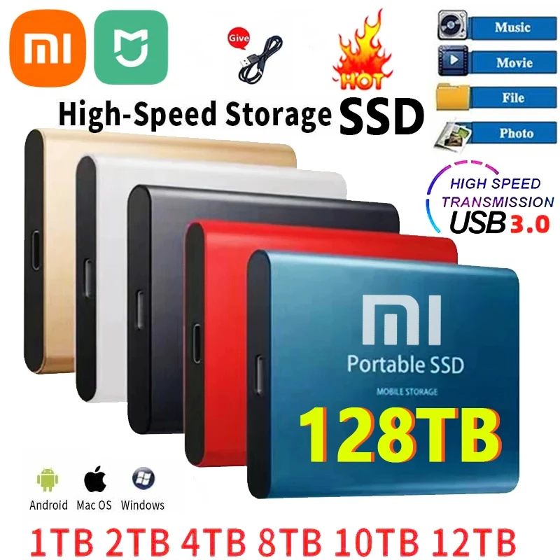Xiaomi MIJIA 2024 nuevo disco duro externo de alta velocidad 2TB 4TB 8TB USB3.1 SSD 2,5 pulgadas SSD portátil 16TB disco duro para ordenador portátil PS4