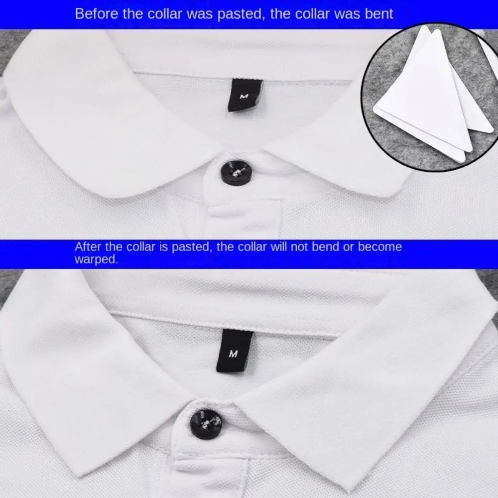 10pcs Disposable เสื้อคอสนับสนุน Shaping สติกเกอร์ COLLAR Stays COLLAR Shaper FIXED Pads สติกเกอร์ Anti-ROLL