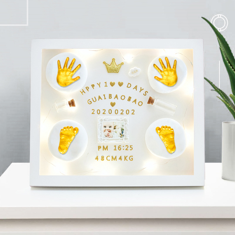 Diy 石膏型 3d 手足跡型赤ちゃんのお土産ハンド鋳造キットカップル結婚式保持赤ちゃん石膏型家の装飾