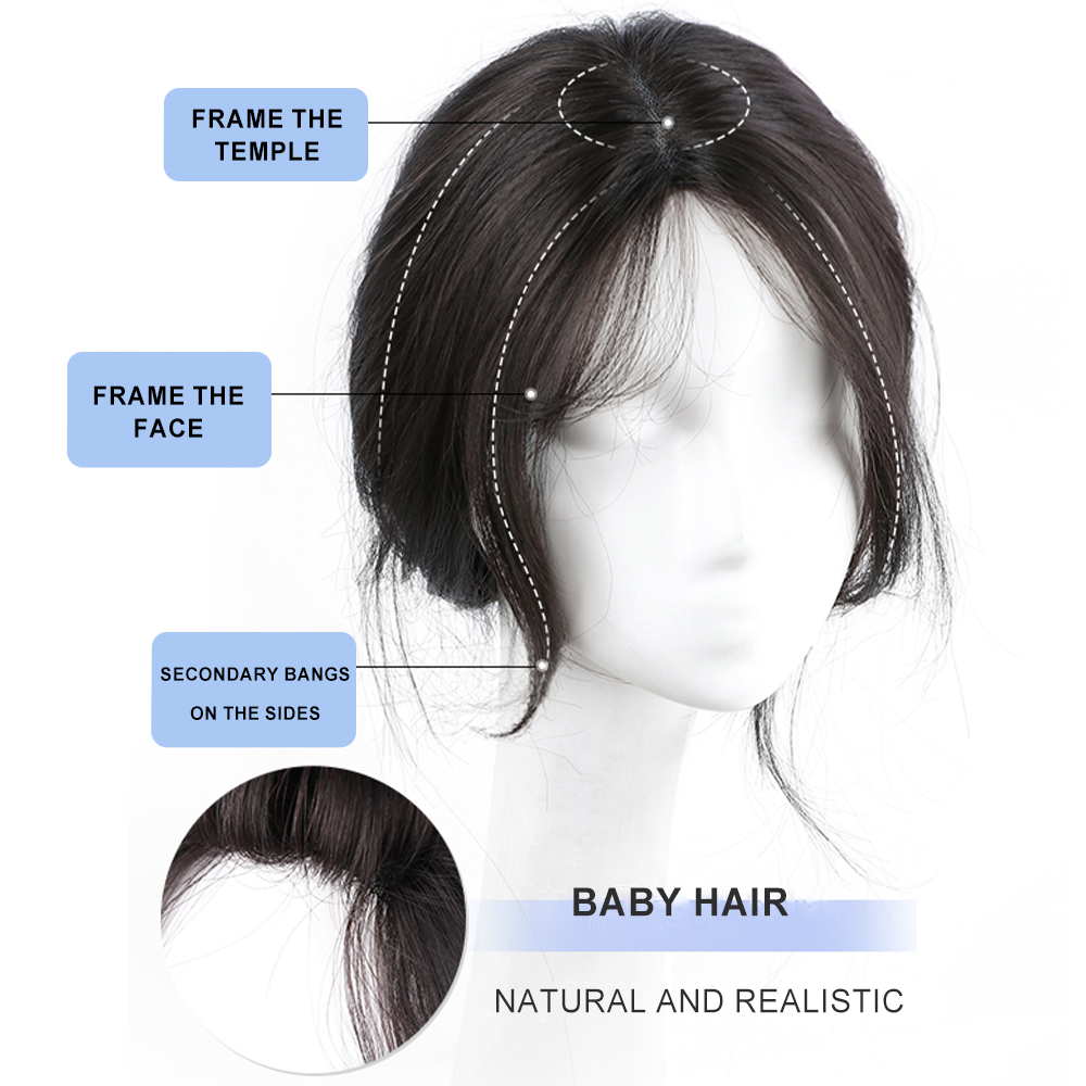 女性のための自然な人間の髪の毛のフリンジ,3Dカーテンの形,クリップ付き,目に見えないヘアピース,サイドフリンジ,日常着