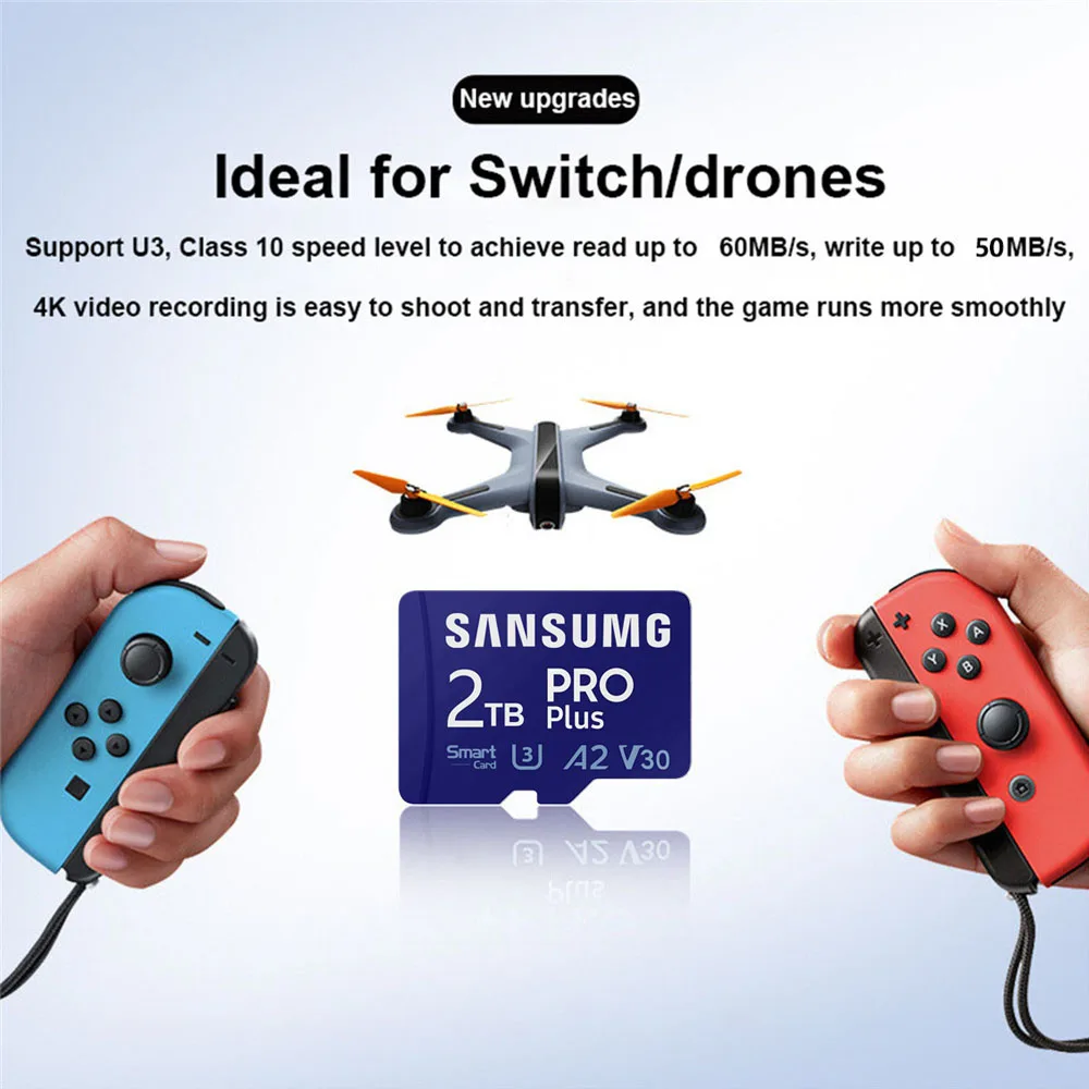 SANSUMG Original 1TB Micro TF Card Mini Memoria SD Memory Card 128GB 512GB For Smartphone Nintendo Switch Video Card SD Card 2TB