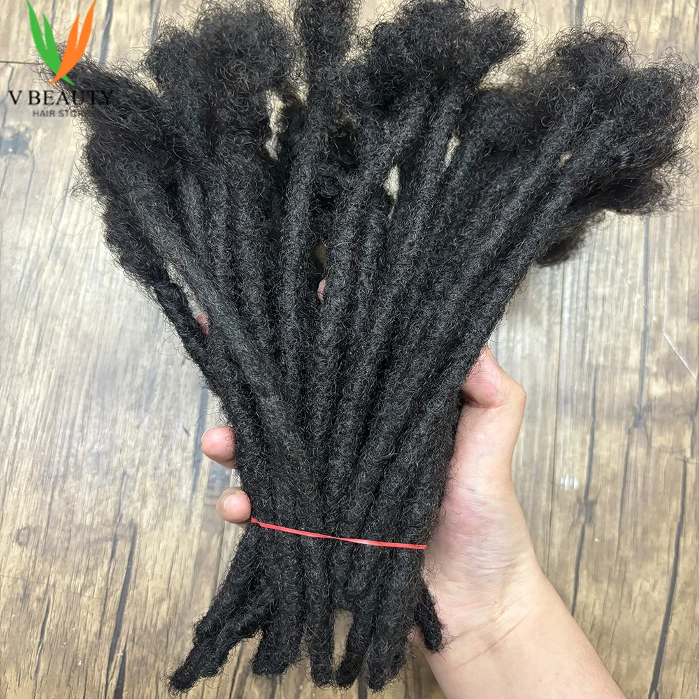 Extensões dreadlock cabelo humano real para homem/mulher 0.6cm cunha permanente boho falso locs extensões de cabelo de crochê dreadlock
