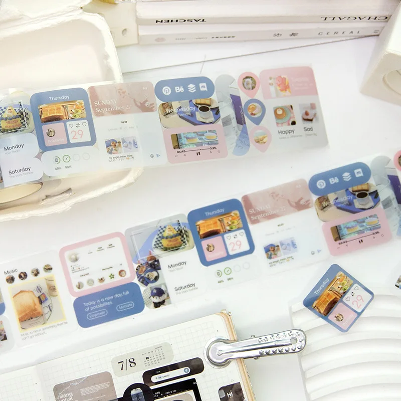 Card Lover 1 Roll [Love In The Starry Sky Series] Aesthetics Journal Masking Tape Waterproof Paper Washi Tape Material Scrapbook