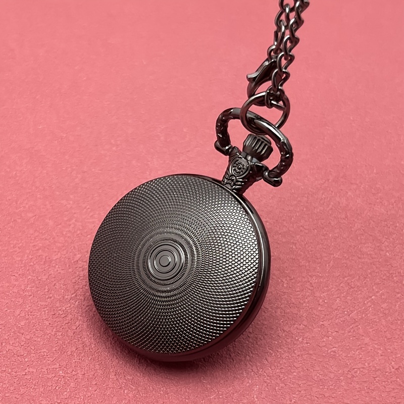 Colar de relógio de bolso em forma de coração elegante com caixa de liga, design floral rosa e movimento de quartzo - joias femininas