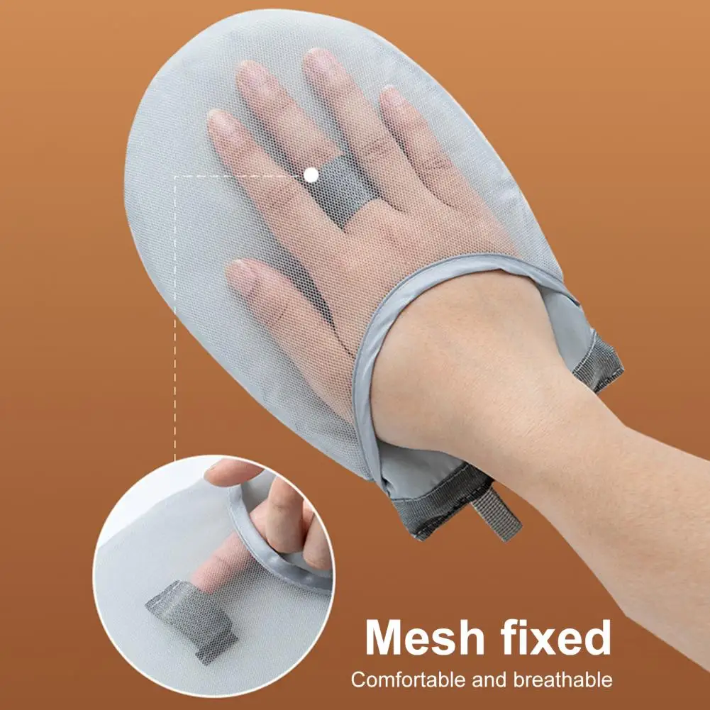 Mini tabla de planchar resistente al calor de mano, cubierta de hierro, resistente al calor, resistente a las manchas, guantes de planchado a vapor para ropa grises