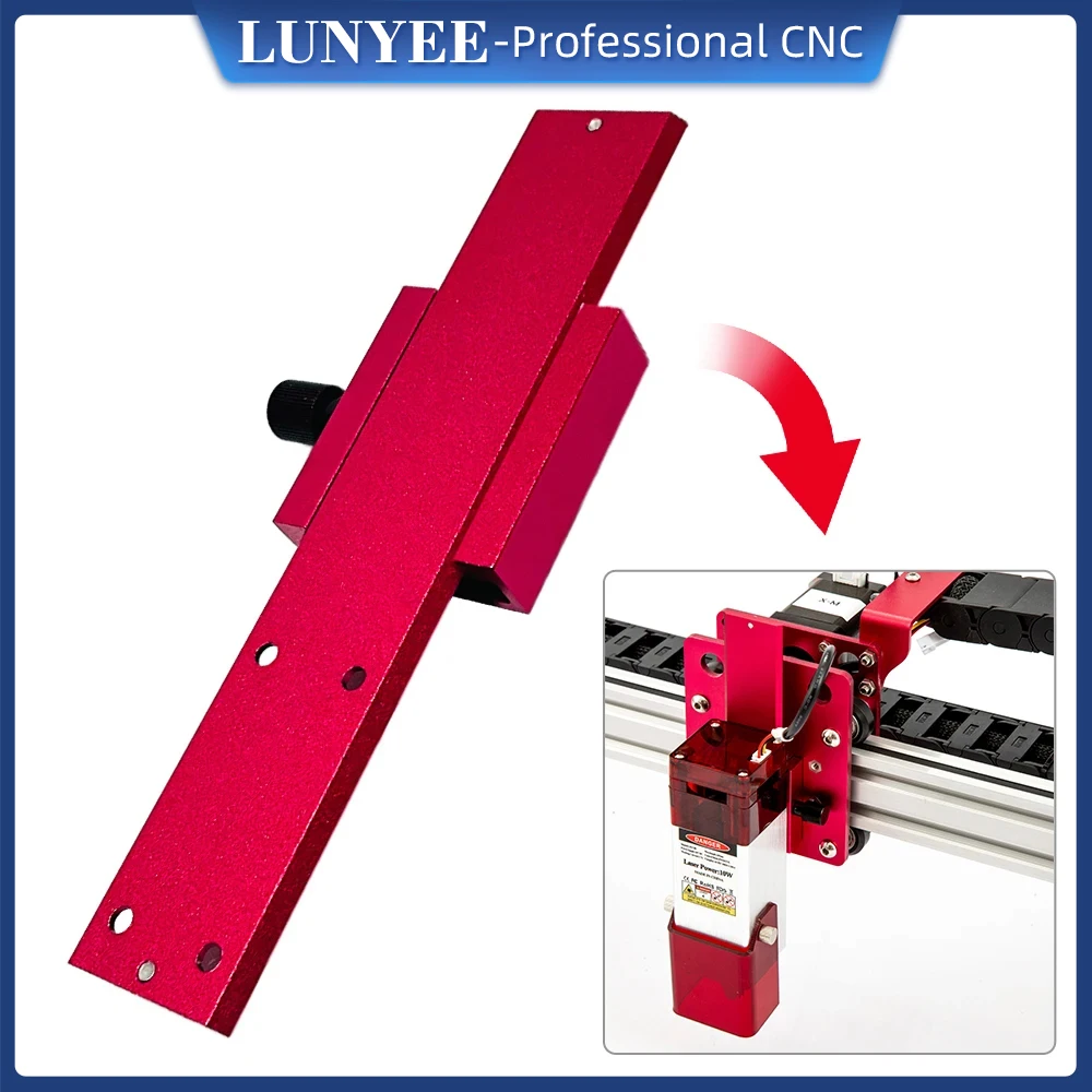 Soporte de montaje fijo de Metal con enfoque de cabezal láser, máquina de grabado, cabezal láser, eje Z, modo deslizante, módulo de tornillo ajustable de elevación