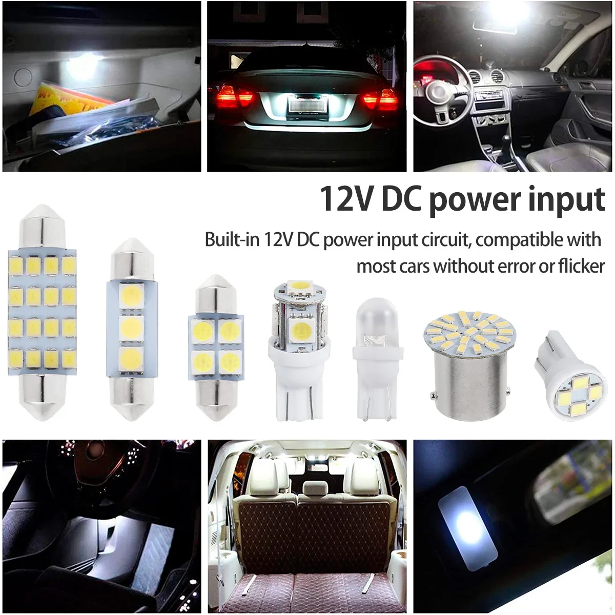 42 ชิ้น LED ภายในรถ T10 6000 พัน SMD LED เปลี่ยนป้ายทะเบียน/อ่านหลอดไฟซีนอนสีขาวภายในหลอดไฟ