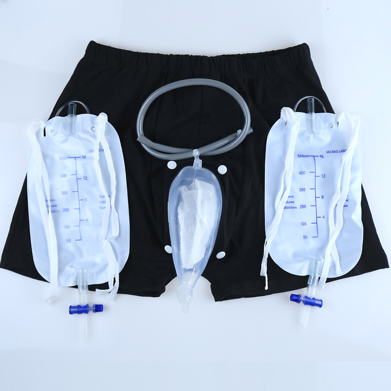 1Pc Wearable ซิลิโคนปัสสาวะชายกระเป๋ากางเกงผู้สูงอายุ Incontinence ผู้ป่วยผู้ชายเดินปัสสาวะกางเกงระบายน้ำกระเป๋า