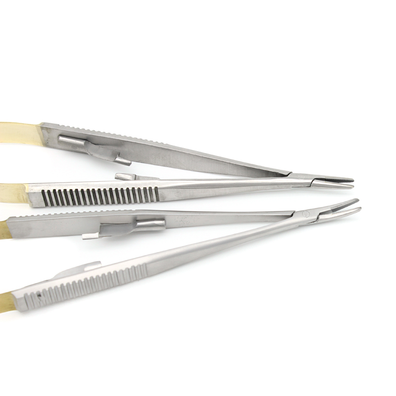 ตรง/โค้ง Castroviejo เข็มผู้ถือล็อค Holding Forceps 14 ซม./16 ซม.Microsurgery Instruments ทันตกรรม FORCE