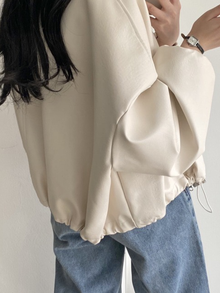 Veste en cuir noir punk pour femme, fermeture éclair Oupilladt, veste courte décontractée, manteau en cuir, streetwear moto motard, hiver