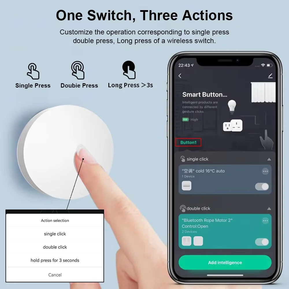 Inteligente zigbee interruptor de cena sem fio botão automação cenário controlador alimentado por bateria ligação inteligente dispositivos tuya