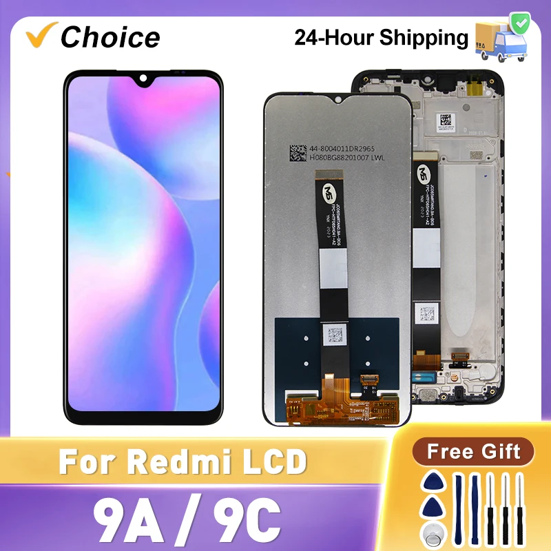 6.53 "para xiaomi redmi 9a display lcd m2006c3lg tela de toque digitador assembléia para redmi 9c lcd m2006c3mg peças reposição