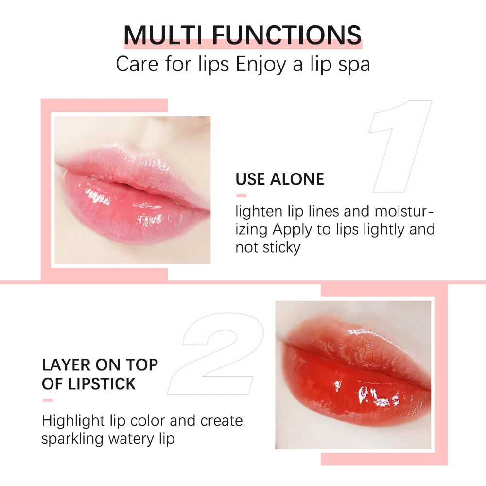 6ml 크리스탈 젤리 모이스춰 라이징 립 오일 플럼 핑 안전 립 글로스 메이크업 섹시 플럼프 하이 드레이팅 립 글로우 오일 틴티드 립 플럼 퍼