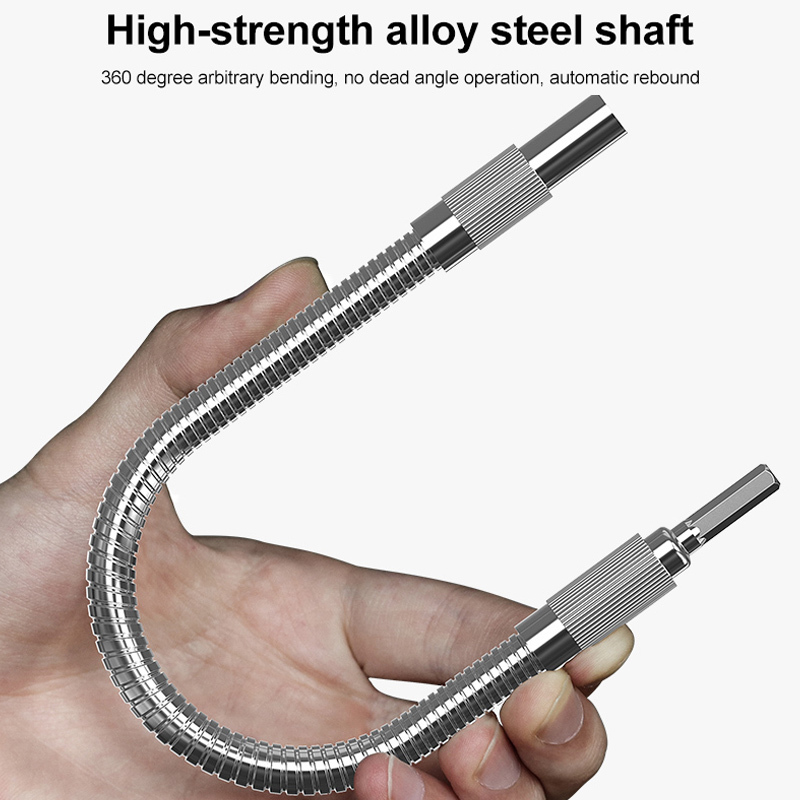 ยืดหยุ่นเจาะส่วนขยาย Bit Flex Shaft โลหะสําหรับไขควงไฟฟ้าผู้ถืออะแดปเตอร์เชื่อมต่อ Multitul Hex Shank แม่เหล็ก