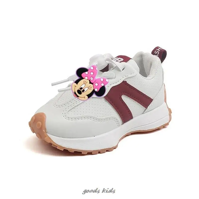 Mickey Duck รองเท้า Stitch รองเท้าผ้าใบเด็กสบายฤดูใบไม้ผลิฤดูใบไม้ร่วงสําหรับสาวการ์ตูนเด็กรองเท้าวิ่ง