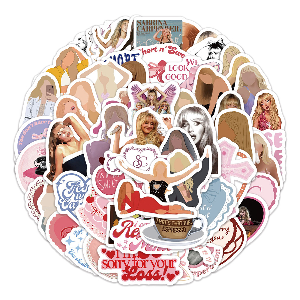 10/30/60 шт. Sabrina плотник певец наклейки DIY украшения альбом скейтборд велосипед гитара ноутбук автомобиль дети ПВХ водонепроницаемые игрушки