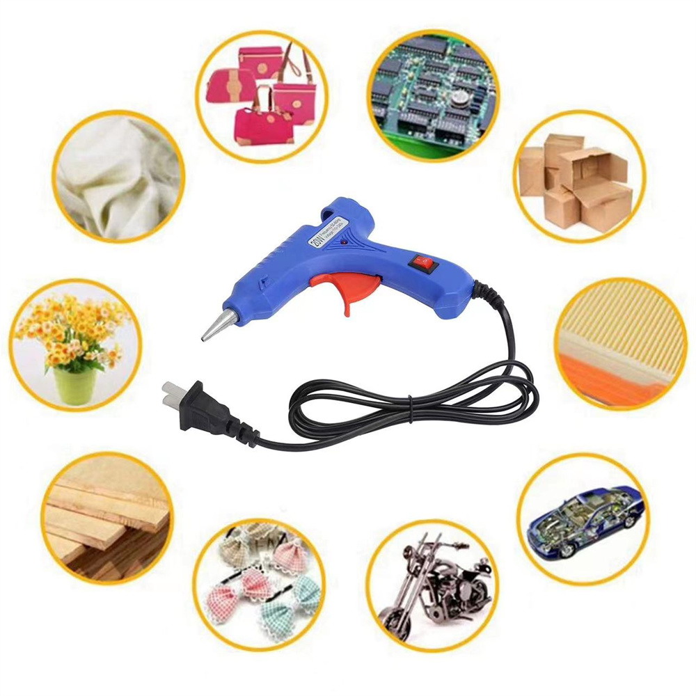 Pistola per colla a caldo da 20 W Mini pistole industriali per uso domestico fai-da-te Temperatura di calore Thermo Strumento di riparazione elettrica UE Utilizzare bastoncini di colla da 7 mm
