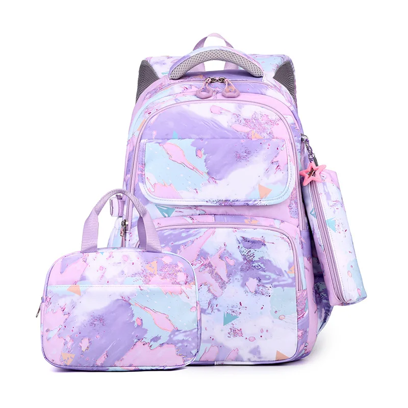 3 pz/set zaino per bambini con stampa mimetica per ragazza borsa da scuola per bambini zainetto impermeabile per bambini ottieni un regalo con ciondolo in cartone animato gratuito