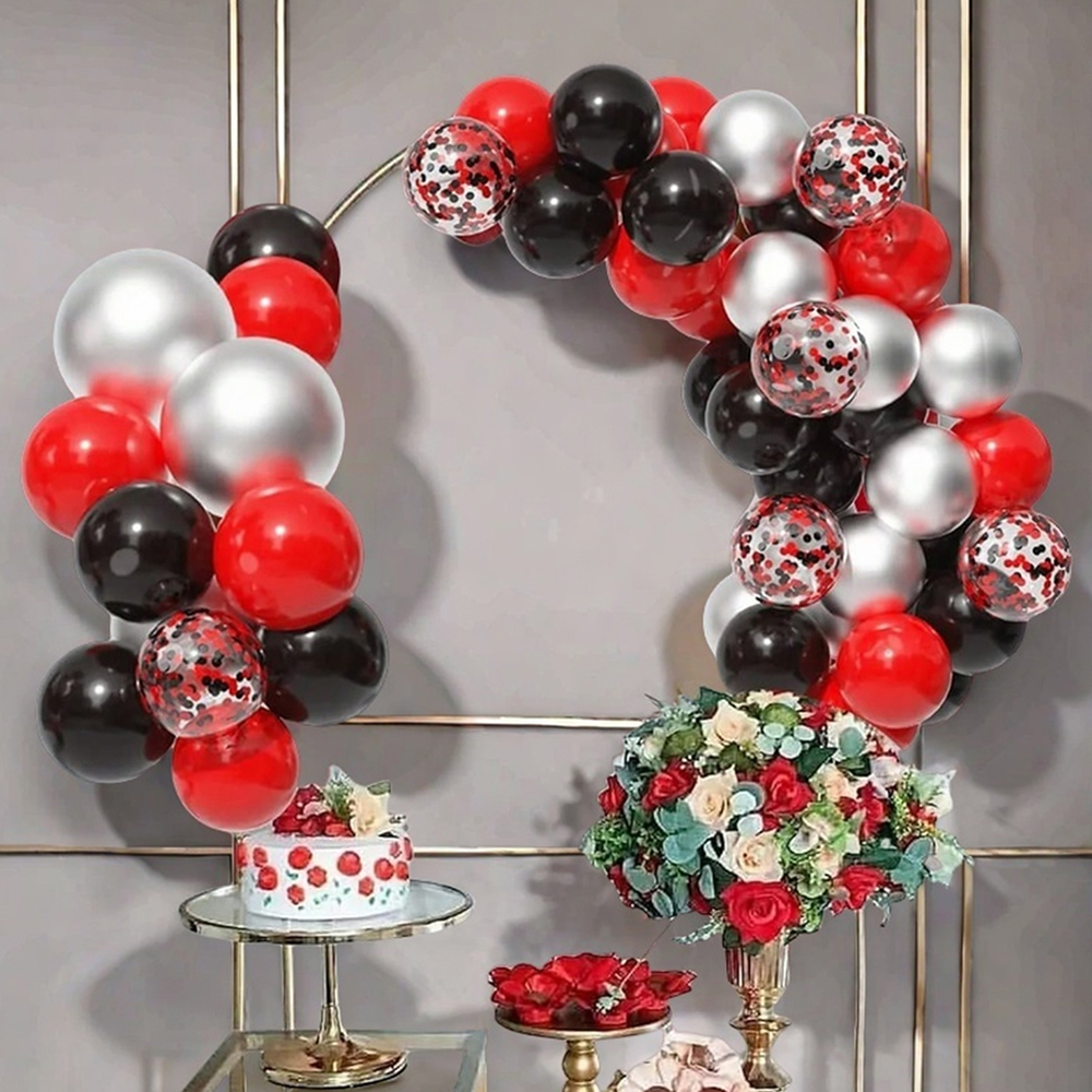 20/40 Stück schwarze und rote Luftballons in verschiedenen Farben, 30,5 cm, Konfetti-Luftballons, Ballon-Set für Hochzeits- und Geburtstagsdekoration, Jubiläum D