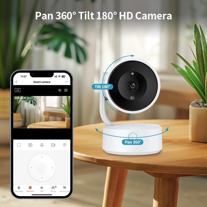 Cámara Wifi Tuya para interiores, Monitor de bebé con un solo toque de 5MP, cámara IP de seguridad de conversación bidireccional, videovigilancia inalámbrica con Zoom 4X