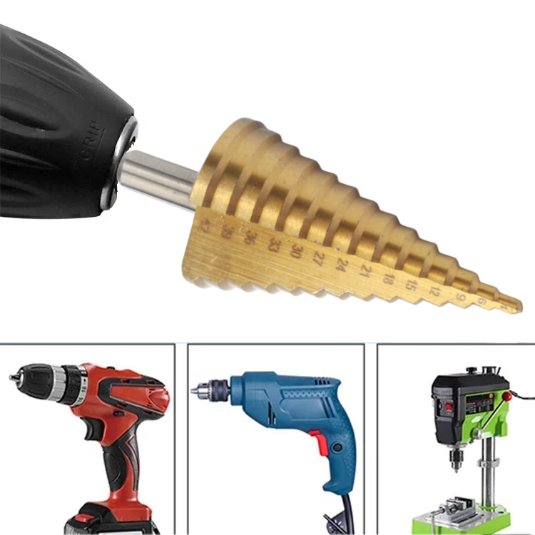 1 Bộ 4-32 4-42 Mm HSS Phủ Titan Bước Đầu Mũi Khoan Điện ToolsMetal Tốc Độ Cao thép Không Gỉ Gỗ Lỗ Cắt Bước Nón Mũi Khoan