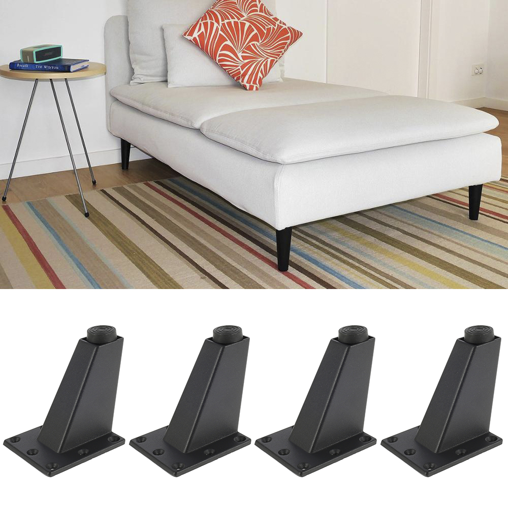 4/8Pcs Furniture Legs Pads  Aluminum Alloy Sofa Bed Feet Heavy Duty Solid Square Sloping Table Cabinet Replacement