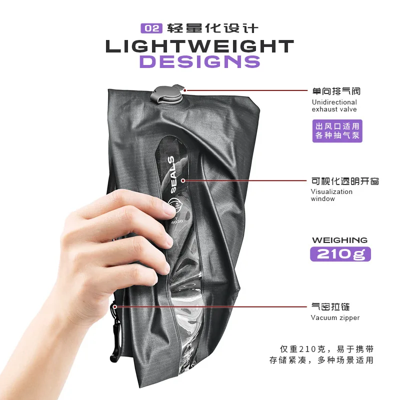 18 inch Airback Vacuum Seal for Clothes Travel Backpack with Air Pump Compression Bag Pack Organizer Waterproof  Anti Theft Bags