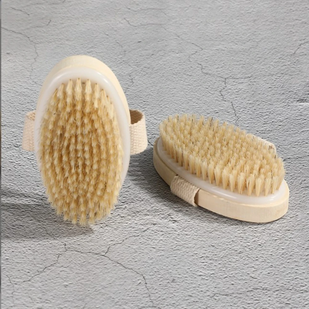 Cepillo corporal de ducha con mango largo desmontable de madera, masaje de baño, cepillo exfoliante corporal, cepillo de lavado para baño, herramientas de baño, 1 ud.