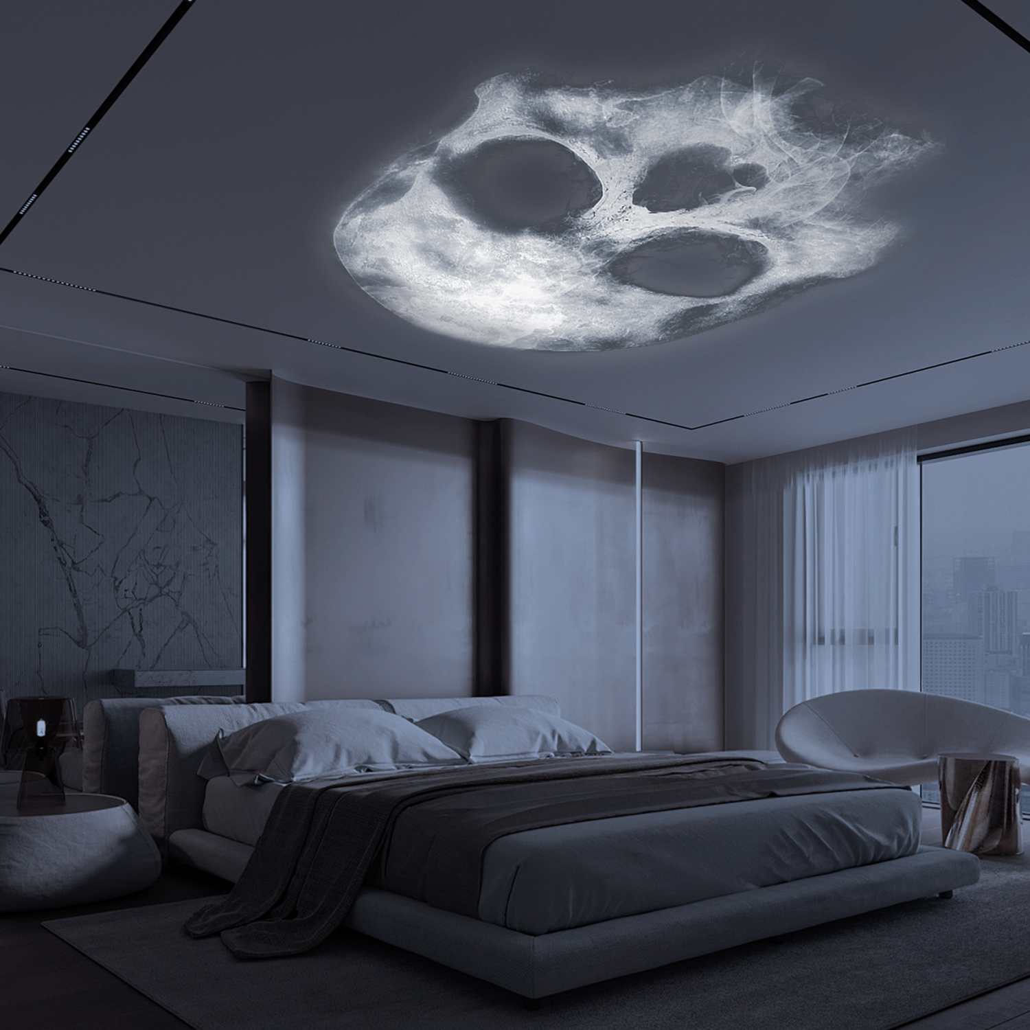 Skull projection lamp, USB lighting night light