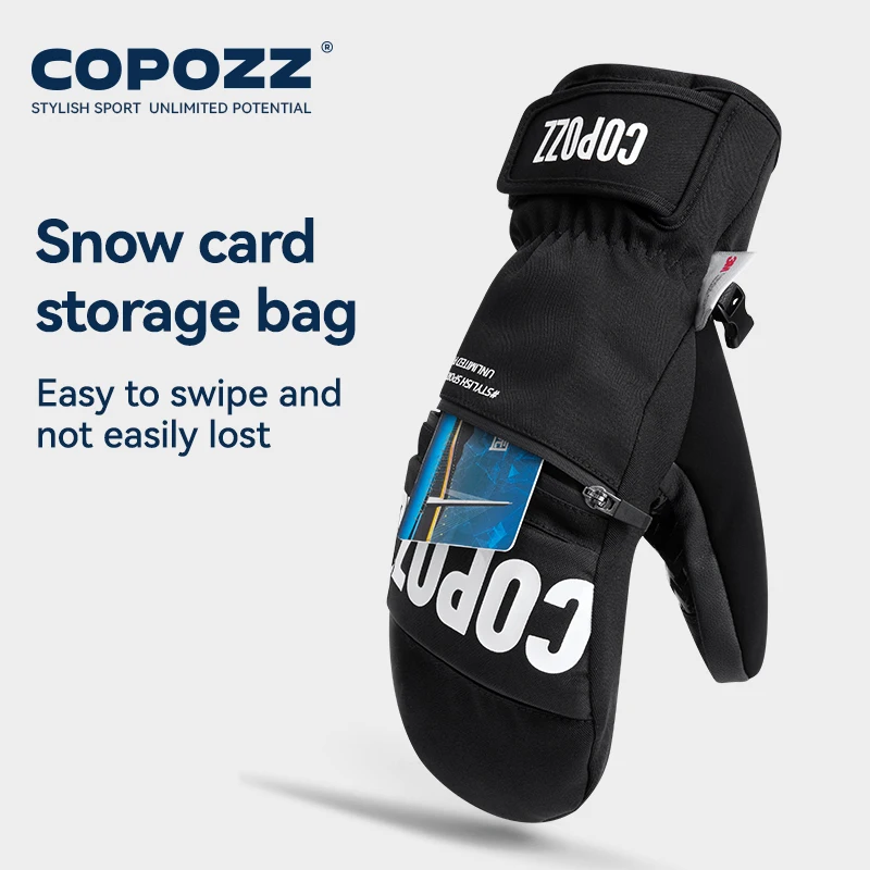 COPOZZ Upgrade zagęścić rękawice narciarskie zimowe mężczyźni kobiety 3M Thinsulate termiczne rękawice snowboardowe wodoodporne ciepłe rękawiczki rękawice narciarskie