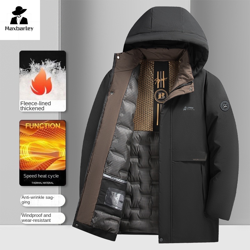 20204 jaqueta de inverno masculina marca clássico engrossado grafeno aquecimento roupas de algodão masculino casual removível com capuz à prova de frio parka