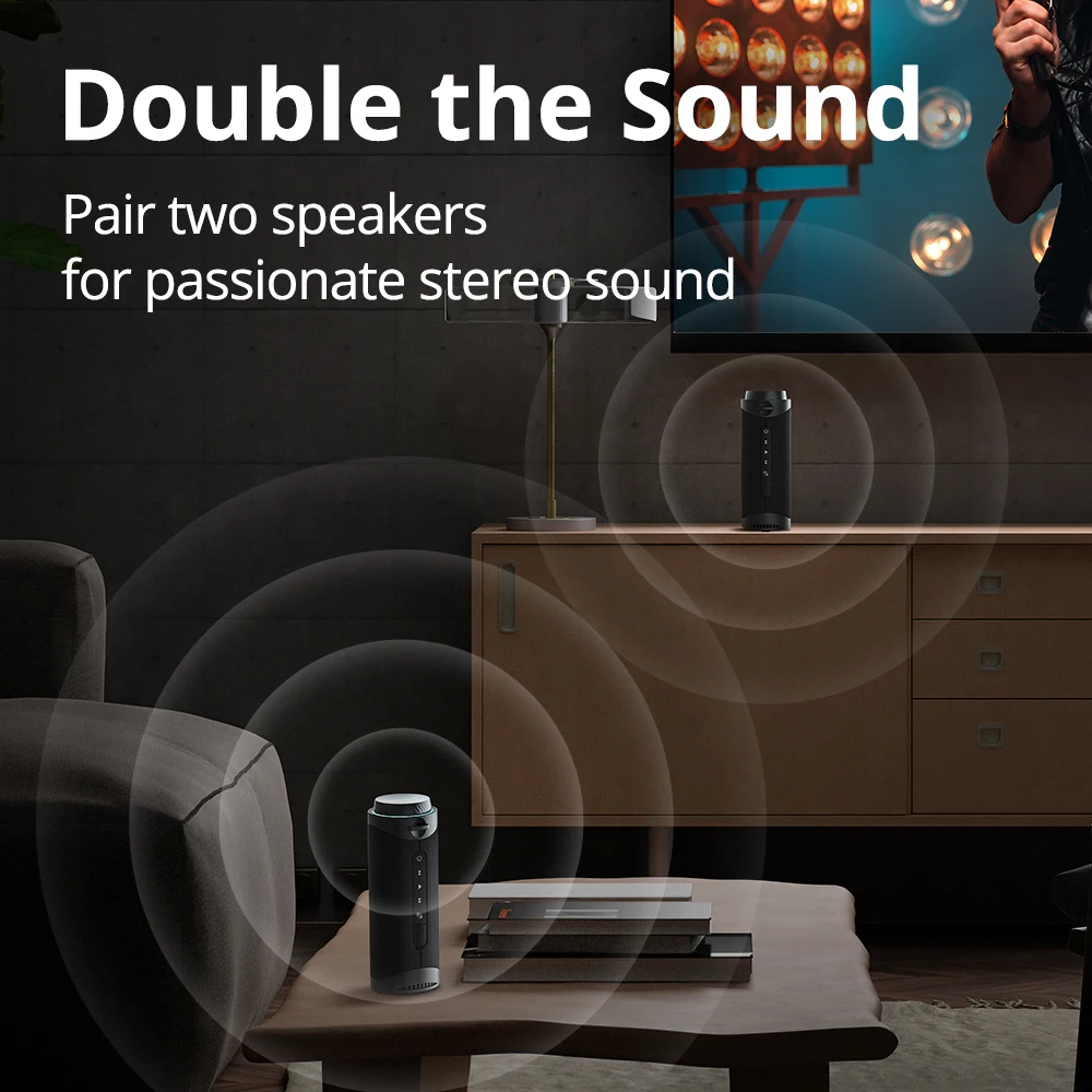 Tronsmart T7 Loa Bluetooth Với Âm Thanh Vòm 360 Độ, Bluetooth 5.3, Chế Độ Đèn LED, thật Không Dây Âm Thanh Stereo, Ứng Dụng