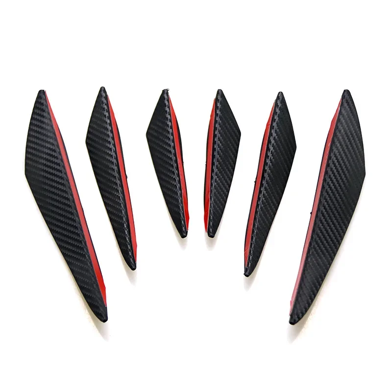 Heißer Verkauf 6 teile/satz Dekoration Diffusor Splitter Fin Körper Spoiler Canard Wertigkeit Kinn Auto Tuning Canard Universal Frontschürze Lippe